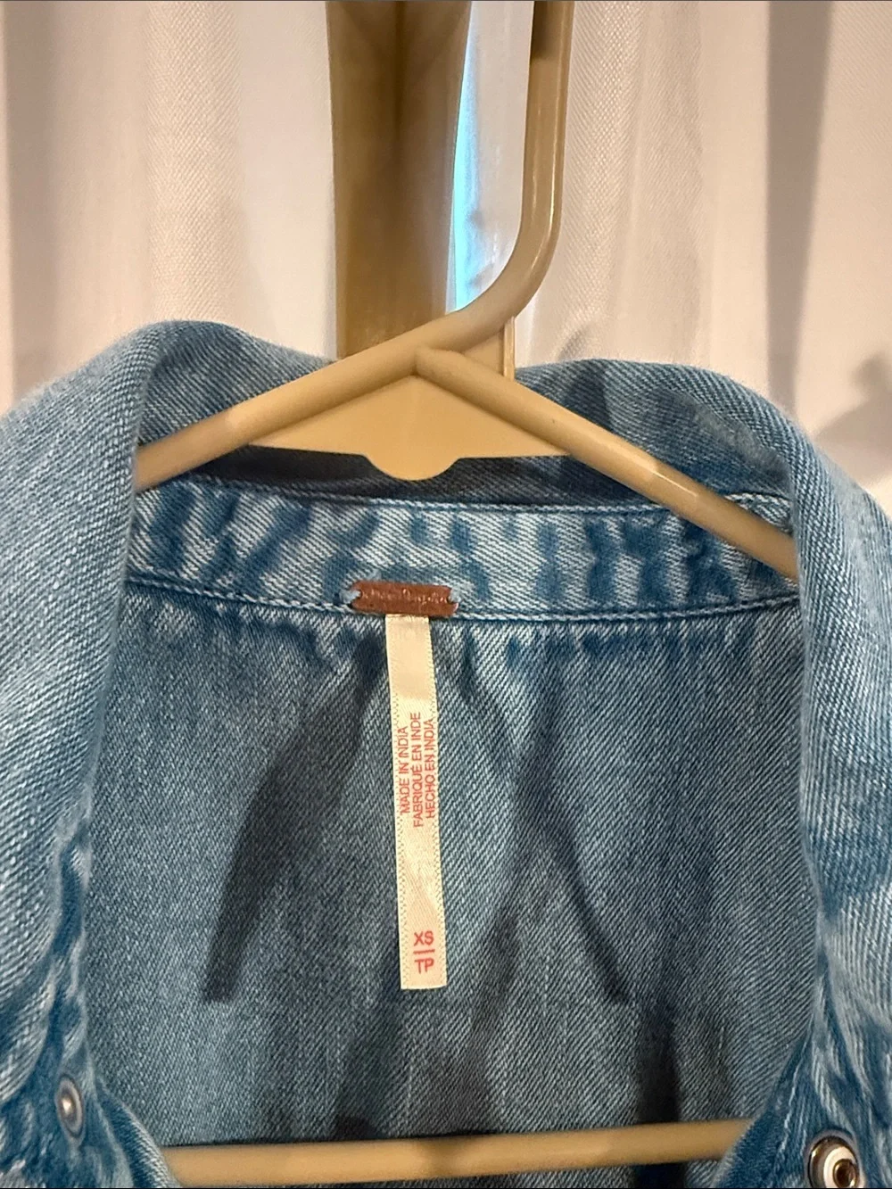 FREE PEOPLE Mad Love Light Blue Denim Midi Dress XS